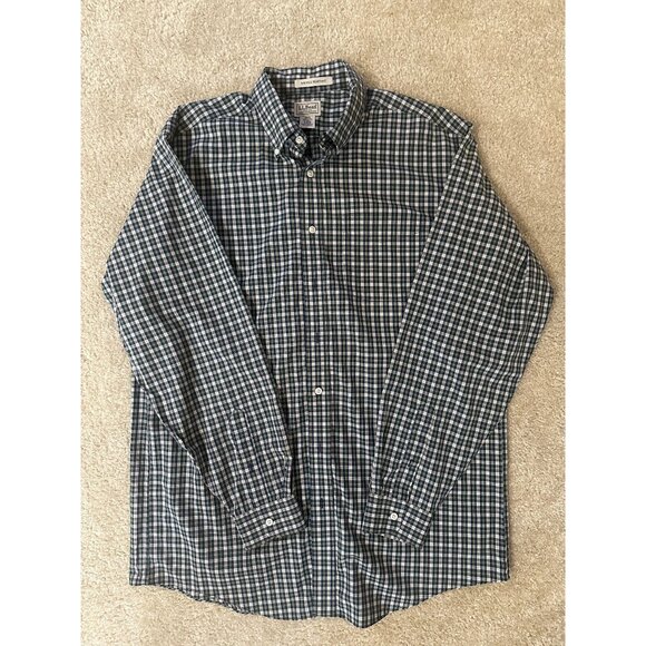 LL Bean Shirt Men’s Size L-Tall Long Sleeve Button Up Plaid Wrinkle Resistant - Picture 1 of 5